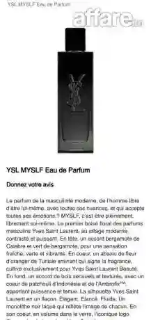 Eau de Parfum YSL Myslf 100ml Pour Hommes Original et Neuf - Vue 1