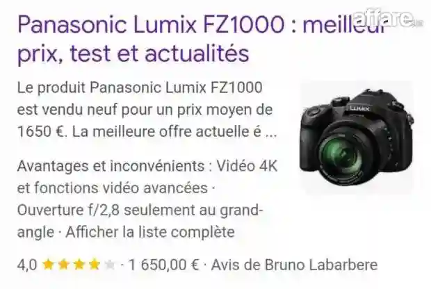 Appareil Photo Panasonic Lumix fz 1000 Neuf - Vue 6