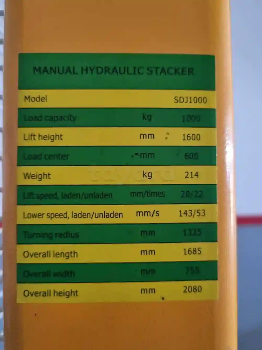 Élévateur Manuel 1000kg SDJ 1000 - Vue 4
