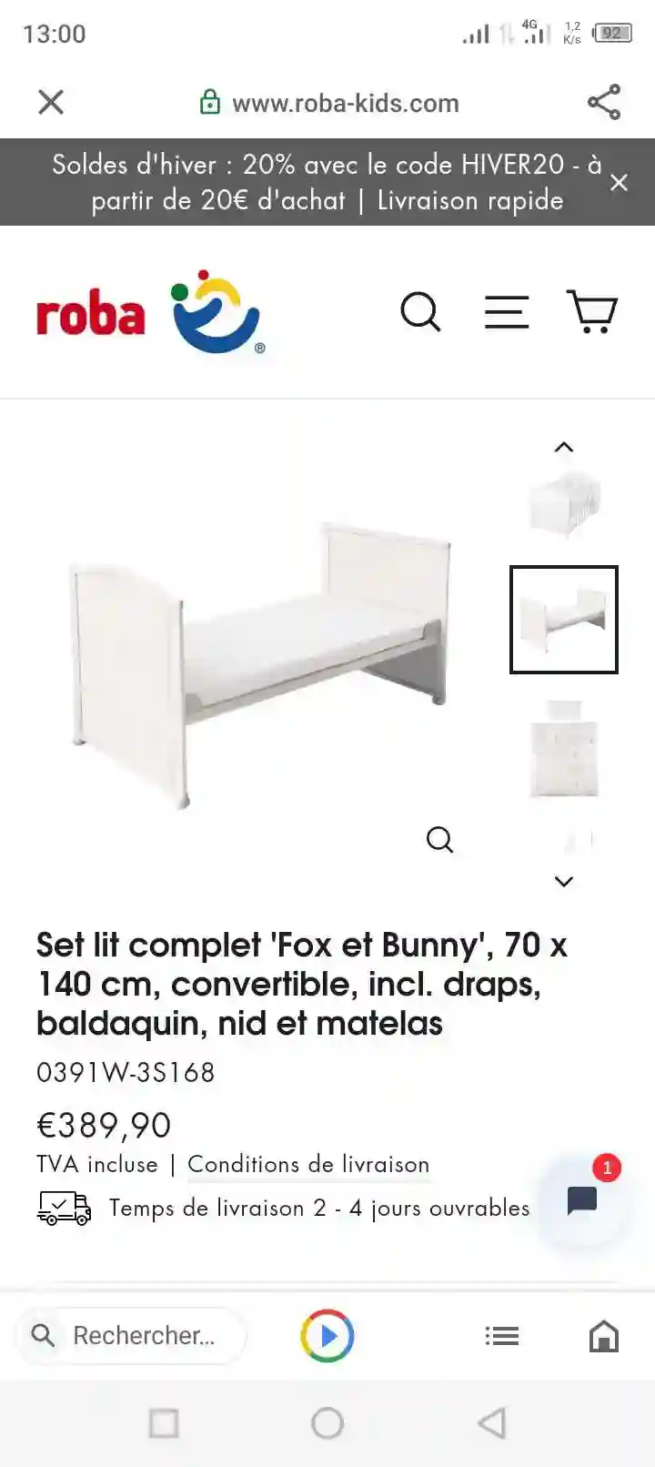 Lit Bébé Ikea Évolutif - Vue 2