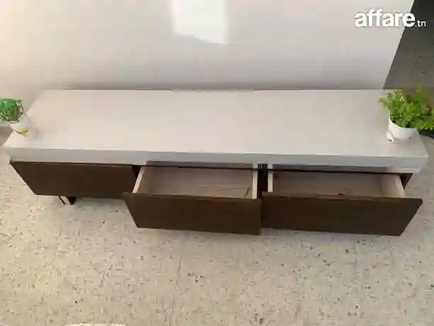 Table TV 📺 Avec Élément « Sans Télévision »avec Table Base - Vue 1