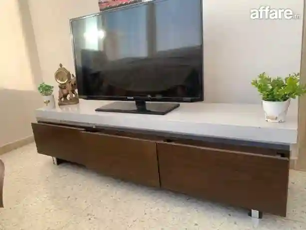 Table TV 📺 Avec Élément « Sans Télévision »avec Table Base - Vue 2