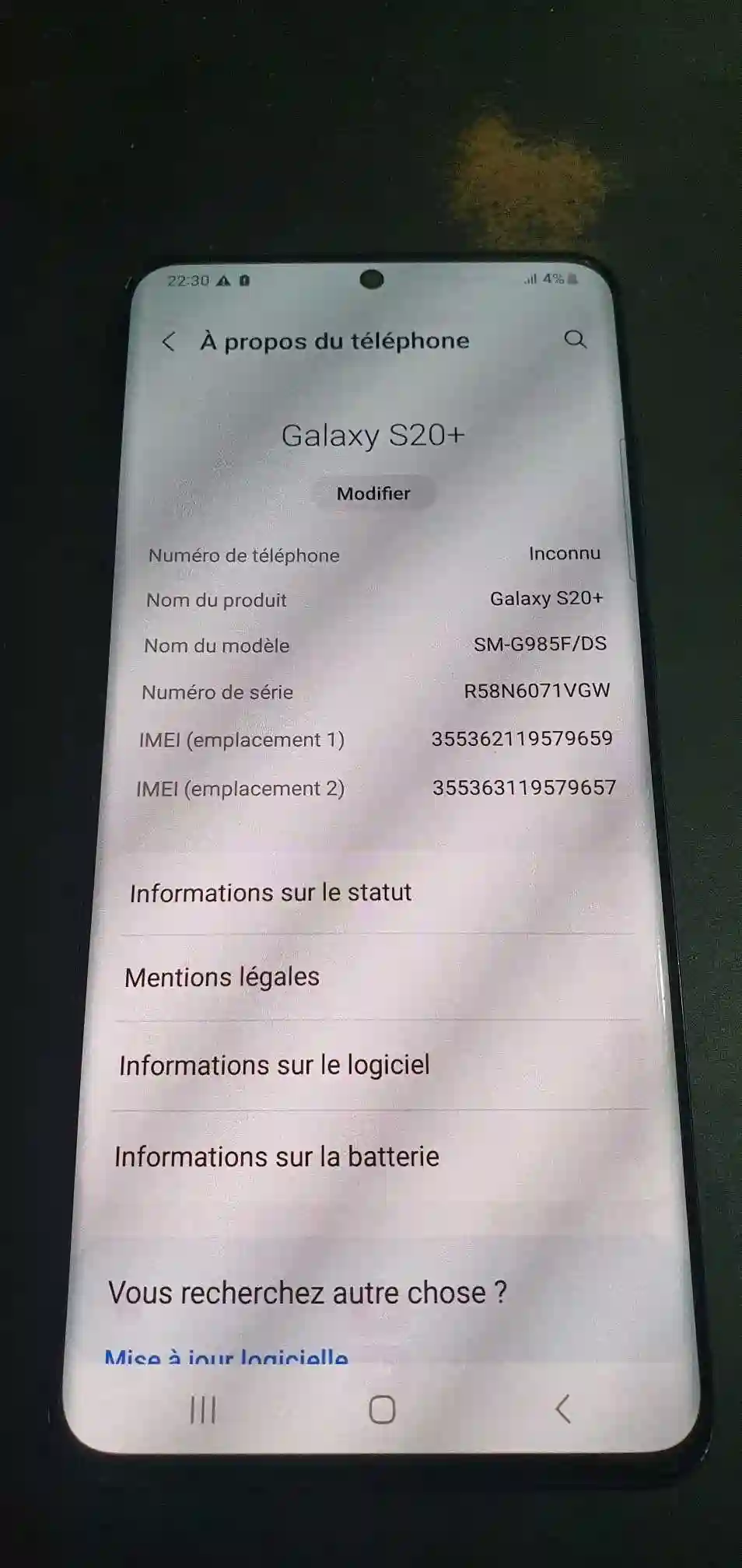 Samsung Galaxy S20 Plus - Vue 2