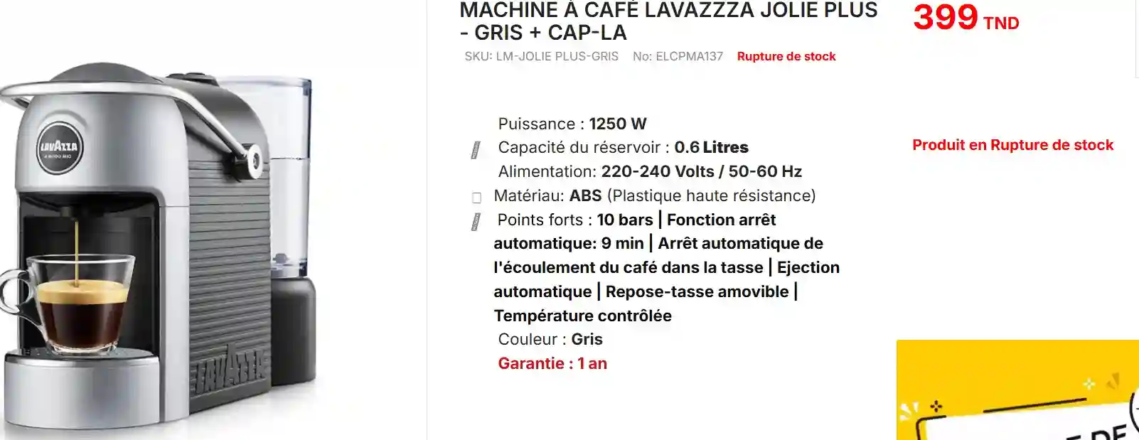 Cafetière Lavazza à Oued Ellil - Vue 1