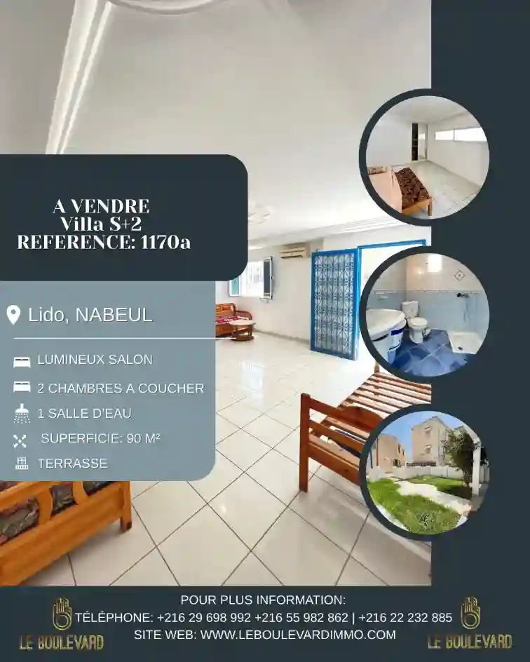 A Vendre Maison S+2 en Bord de mer – Lido Nabeul - Vue 8