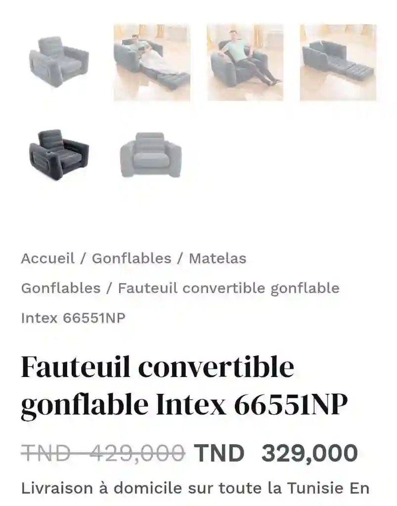 Fauteuil Gonflable Intex & Pompe air - Vue 3