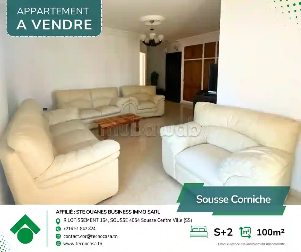 Appartement S2 Spacieux et Lumineux à Corniche