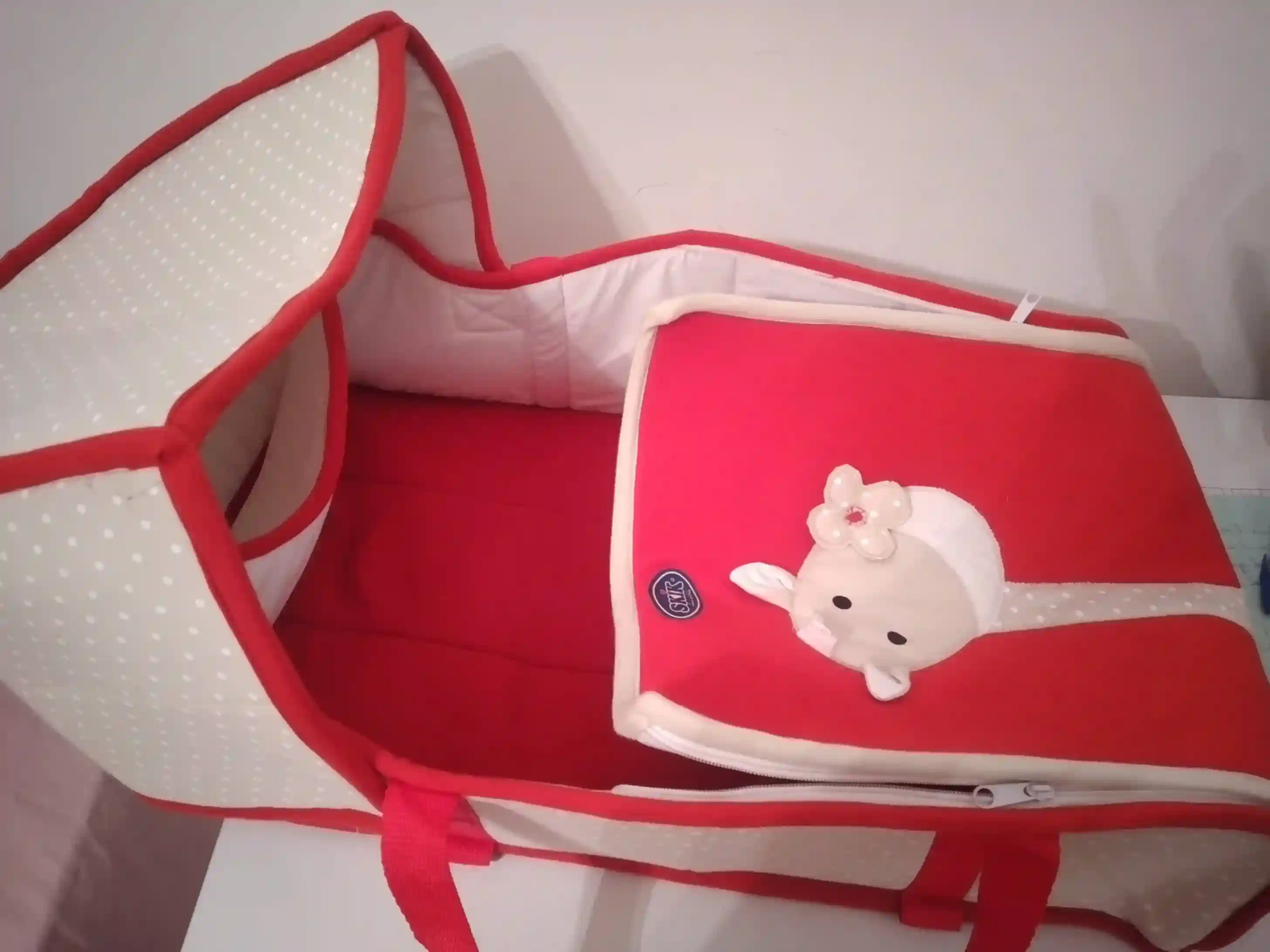 Landau Bébé Rouge Blanc - Vue 2