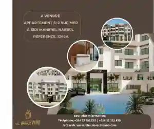 Appartement s2 vue mer Sidi Mahersi Ref1266a à Cite El Mahrsi 3 - Vue 1