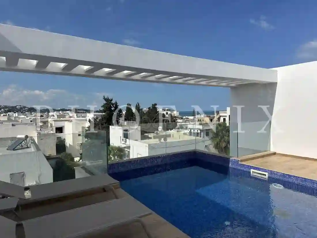 Appartement S3 Avec Piscine Commune à La Marsa