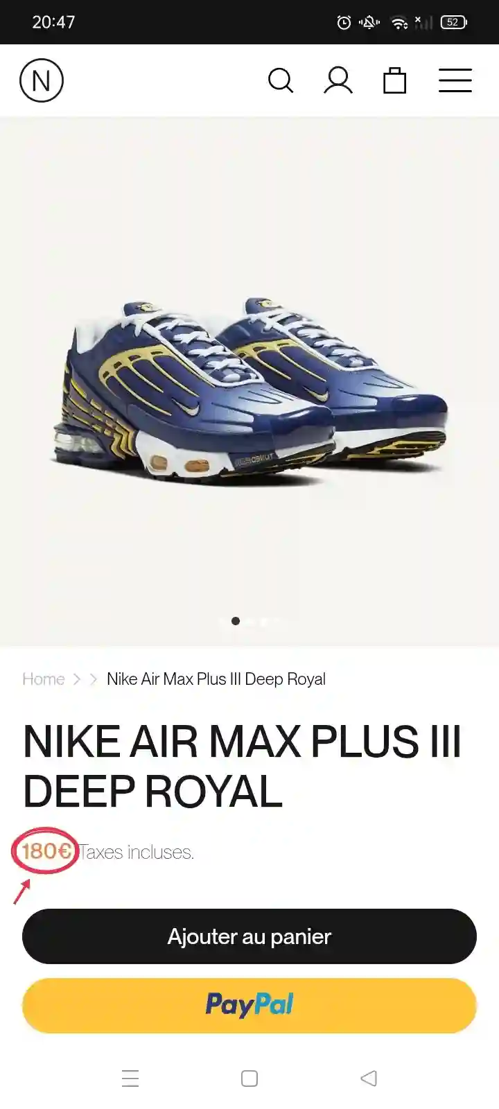 Tn AIR MAX Plus 3 (d'origine) - Vue 3