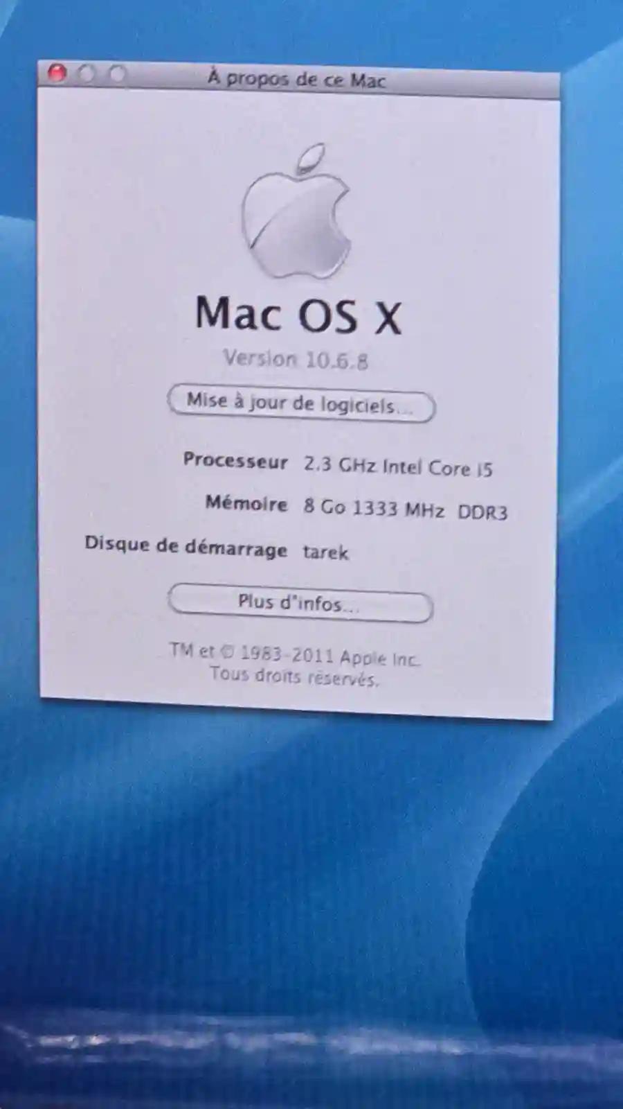 Macbook pro i5 8go ssd 320go Parfait État à Kairouan Nord - Vue 2