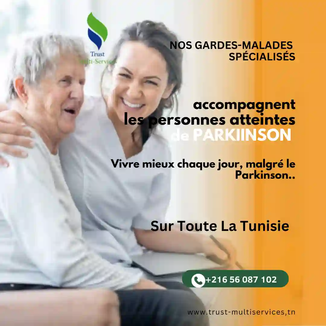 GARDES PERSONNES ATTEINTES DE PARKINSON À DOMICILE À HAMMAMET NORD