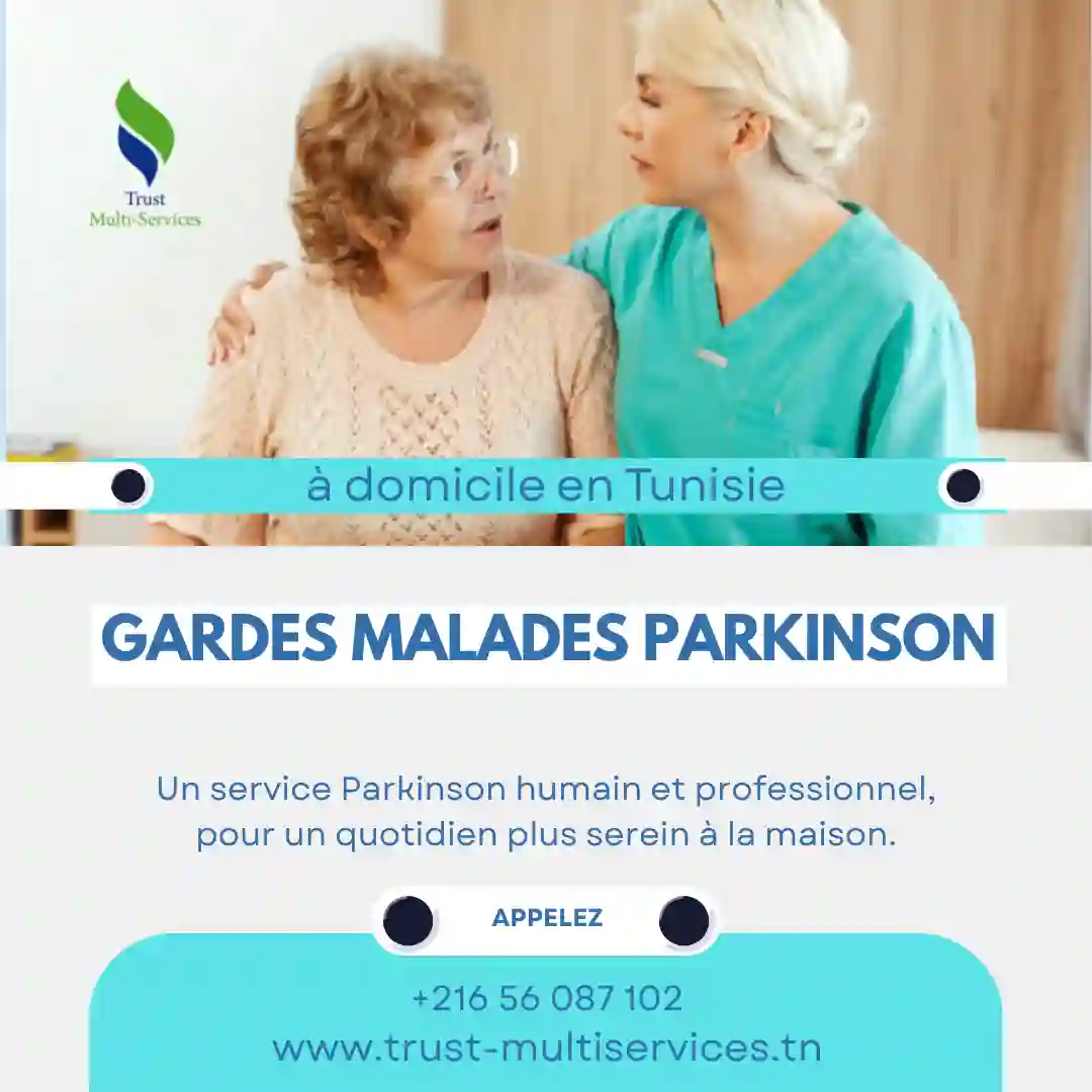 GARDES PERSONNES ATTEINTES DE PARKINSON À DOMICILE À SIDI BOUZID