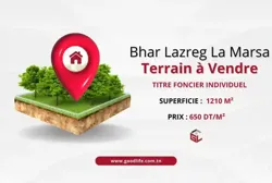 Terrain à Bhar Lazreg la Marsa à Cite Bhar Lazreg