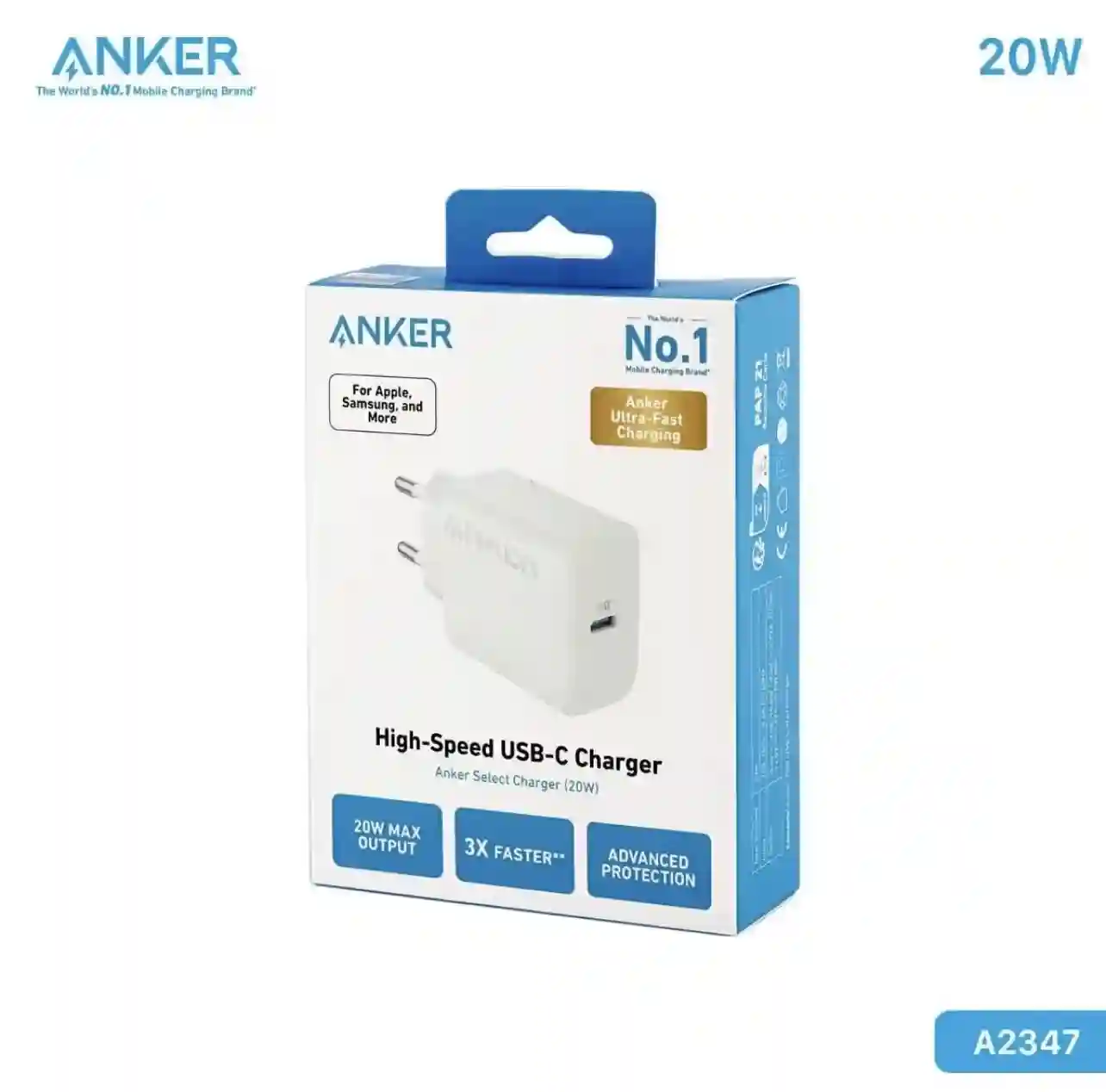 Tête de Chargeur Anker Usb-c 20W Charge Rapide et Sécurisée - Vue 4