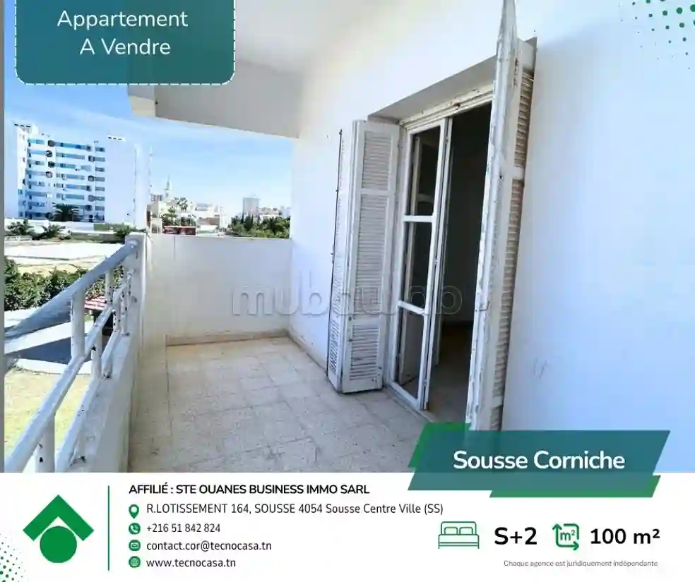 À Vendre – Appartement S2 à la Corniche Sousse - Vue 1