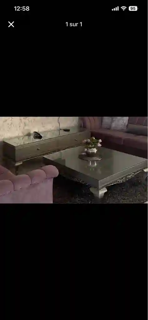 Salon + Table Basse + Living et Étageres - Vue 1