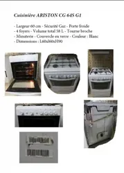 Cuisinière Ariston gaz 4 Feux Très peu Servie à La Marsa