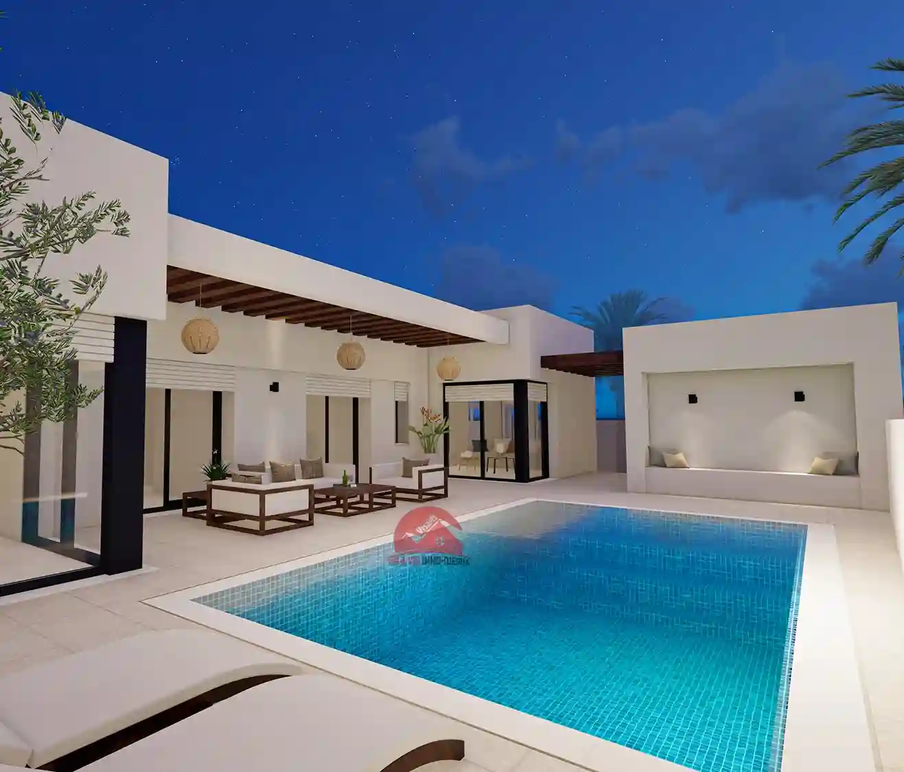 Villa en u et Piscine Privée à Houmt Souk Djerba p 653 - Vue 1
