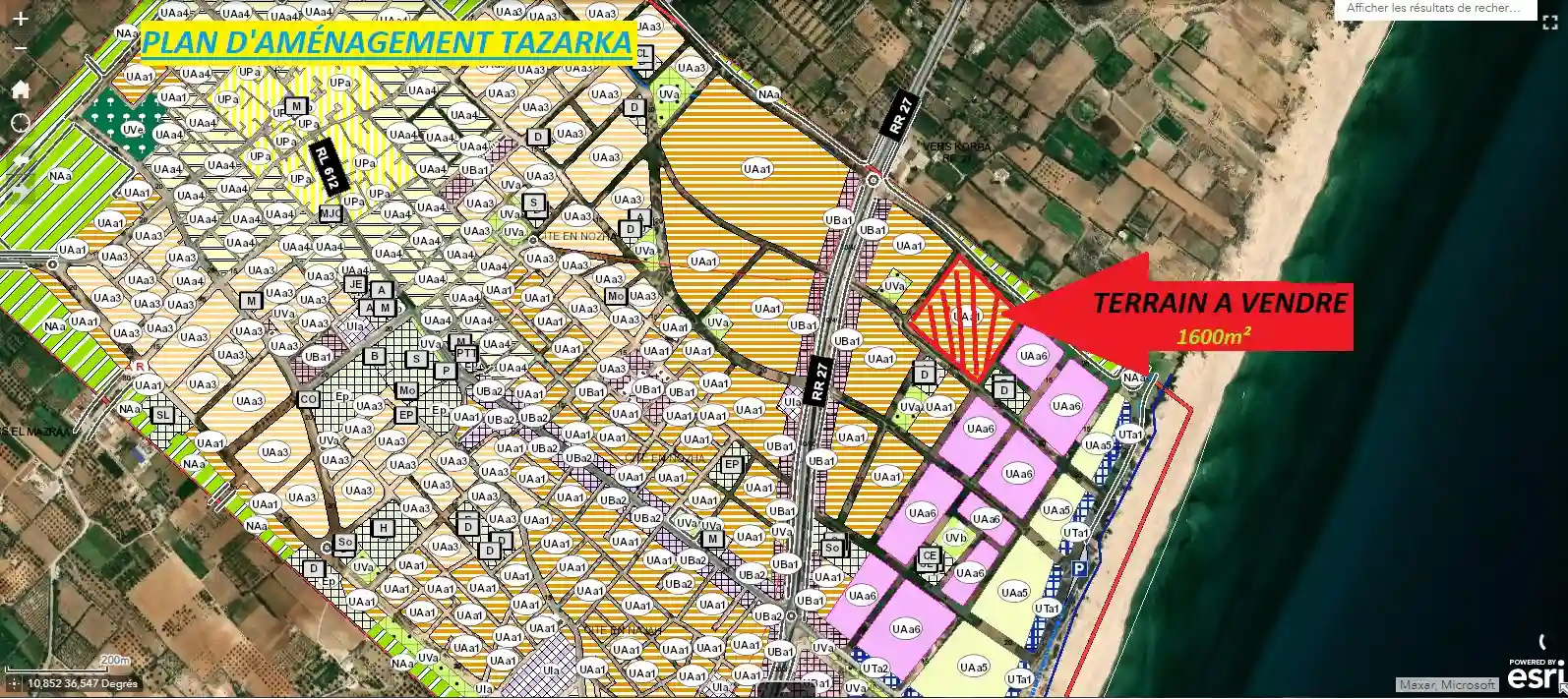 Terrain à Vendre -plage Tazarka- - Vue 3