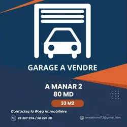 Un Garage de 33m2 à Manr2 à El Manar 2