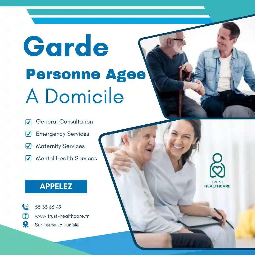 GARDE DE PERSONNES ÂGÉES À DOMICILE A JARDINS ENNASR