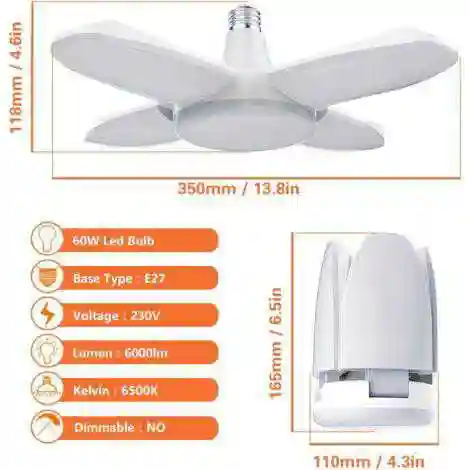 D'une Lampe de Garage à LED de 60W Avec un Culot - Vue 1