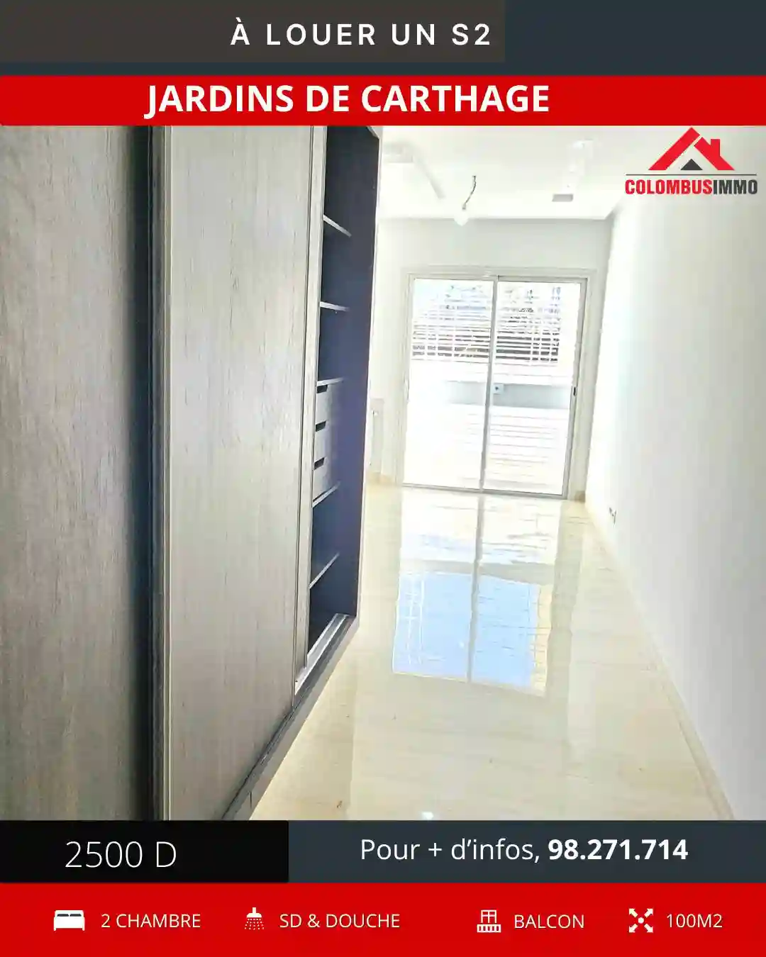 Appartement s2 Neuf à Jardin de Carthage - Vue 2