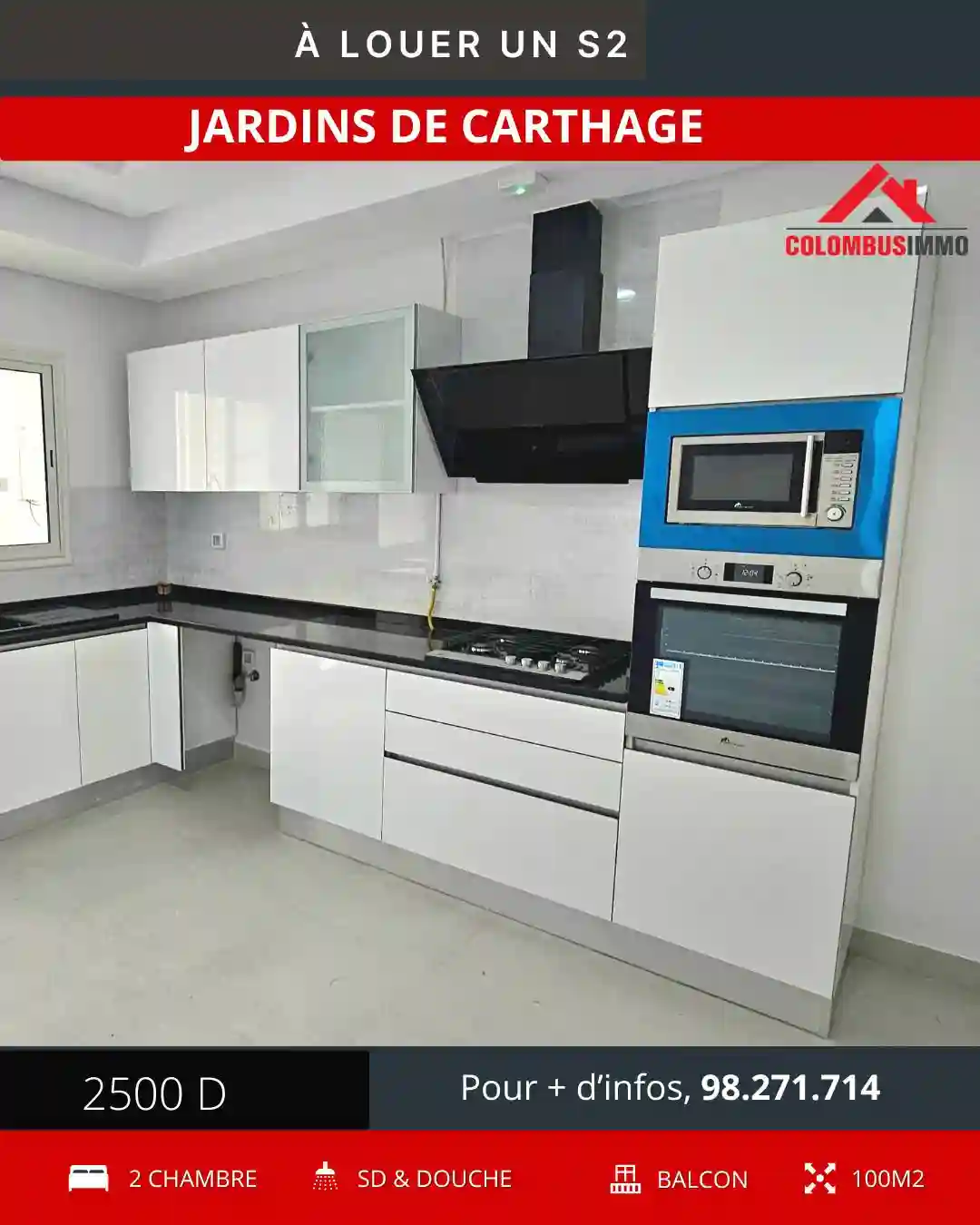 Appartement s2 Neuf à Jardin de Carthage - Vue 3