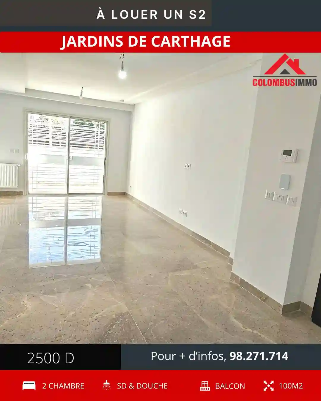 Appartement s2 Neuf à Jardin de Carthage - Vue 4
