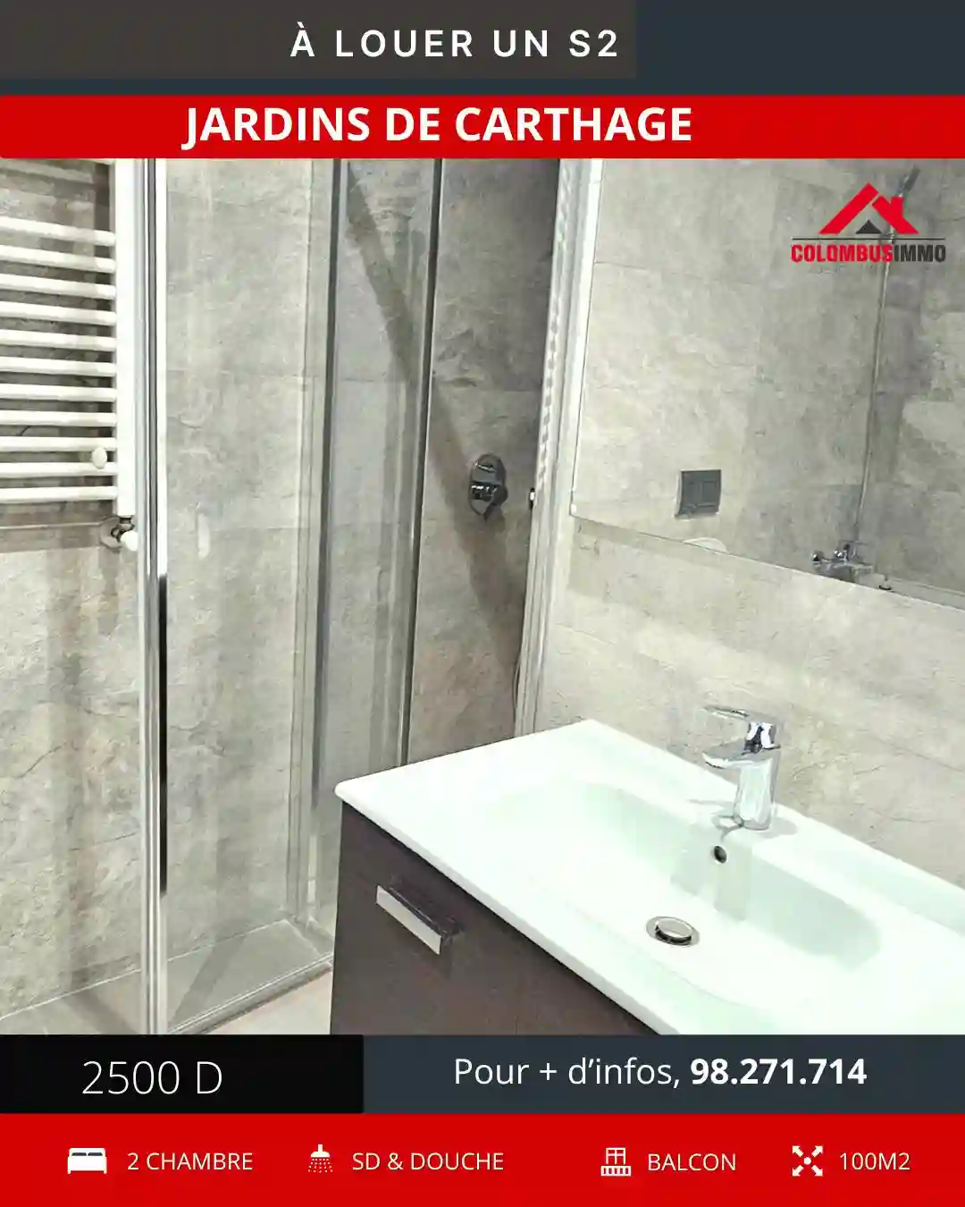Appartement s2 Neuf à Jardin de Carthage - Vue 5