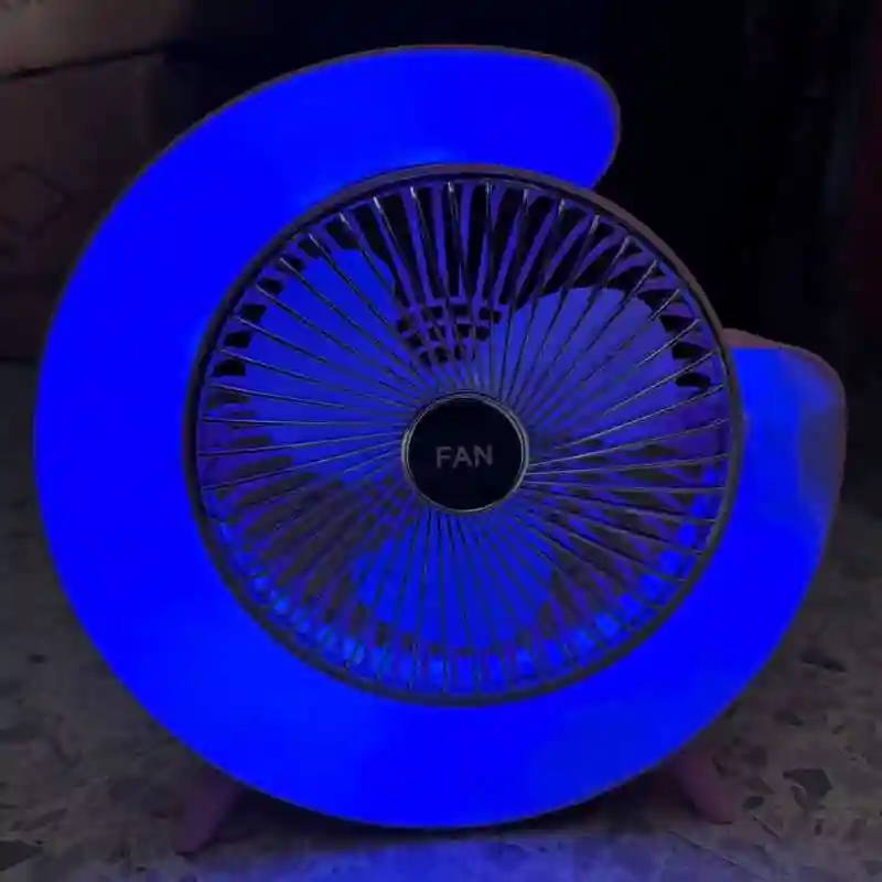 Ventilateur de Bureau Lumineux Rechargeable - Vue 2