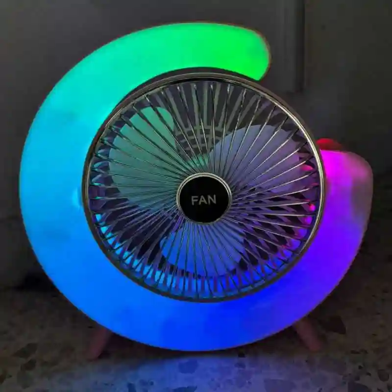 Ventilateur de Bureau Lumineux Rechargeable - Vue 4