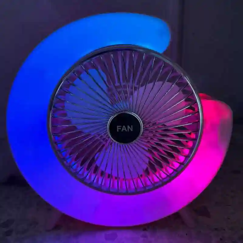 Ventilateur de Bureau Lumineux Rechargeable - Vue 5