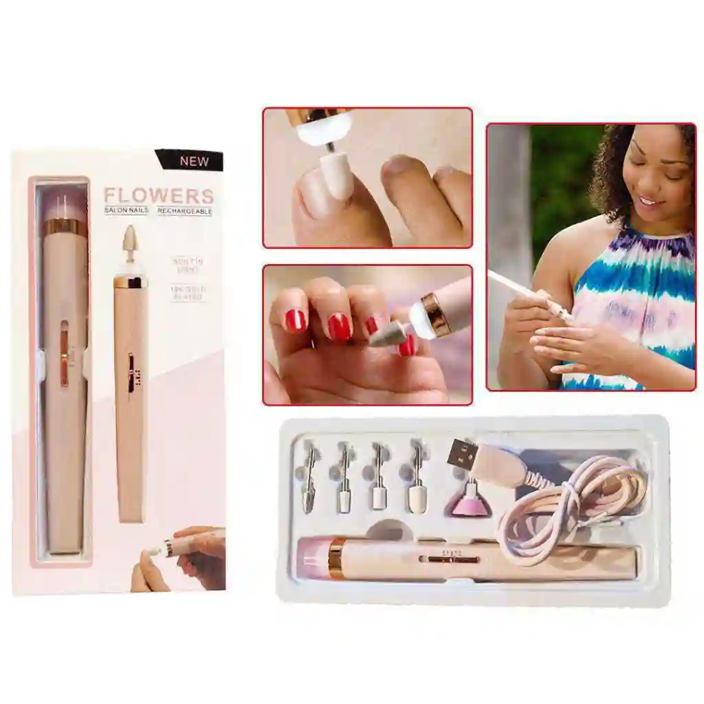 kit de Manucure Électrique Flowers Salon Nails Rechargeable - Vue 4